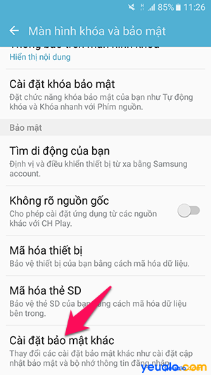 Cách bật tắt Tìm thiết bị trên Samsung Galaxy 3
