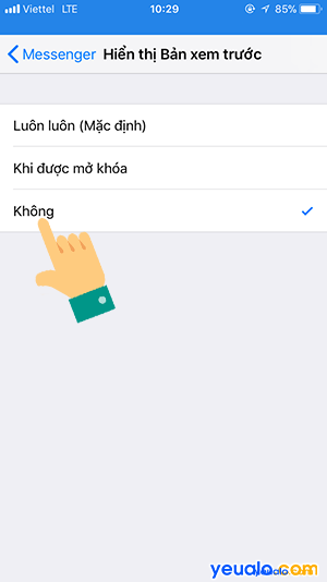 Cách ẩn tin nhắn Messenger trên màn hình khóa iPhone 6