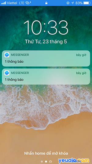 Cách ẩn tin nhắn Messenger trên màn hình khóa iPhone 7