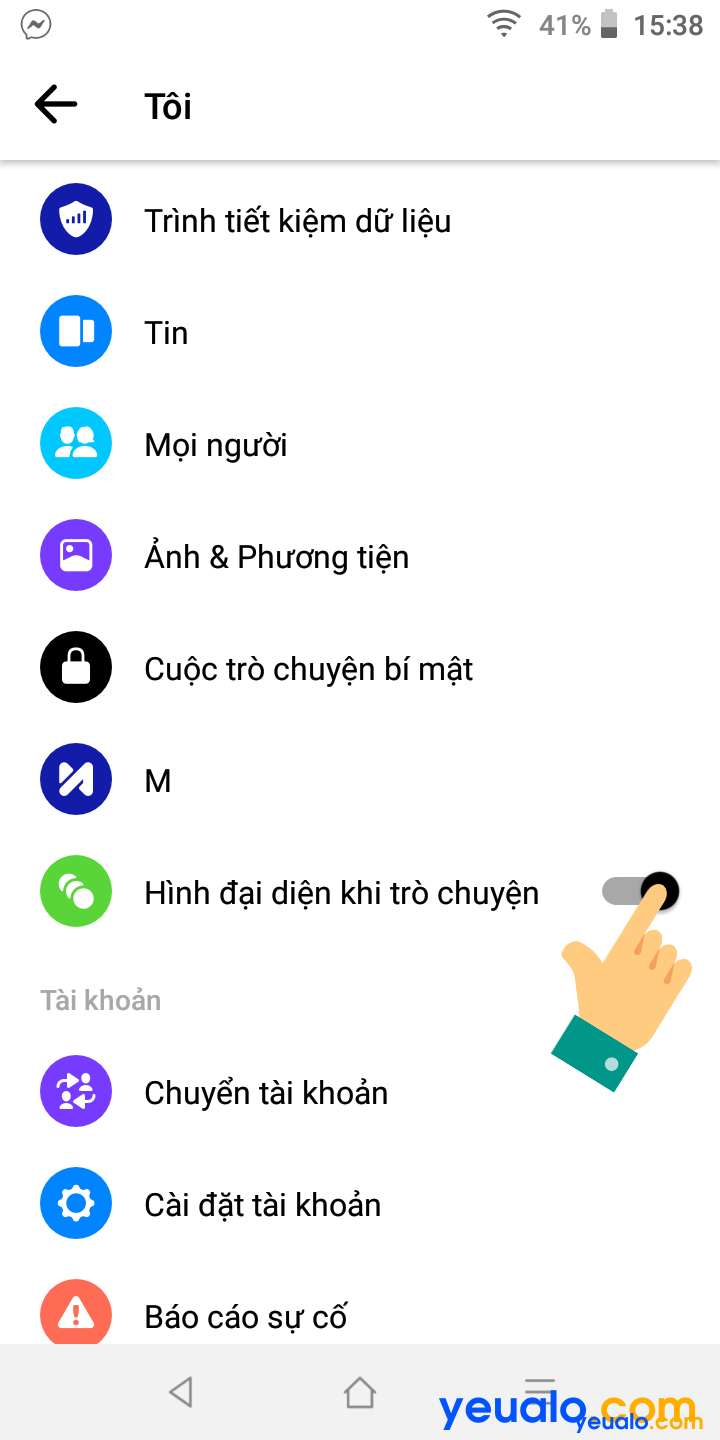 Cách bật bong bóng chat trên Messenger 3