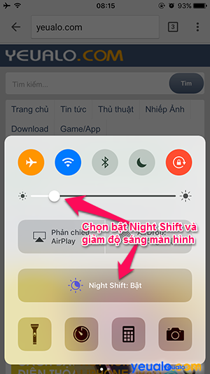 Cách bật chế độ Night Shift trên iPhone 1