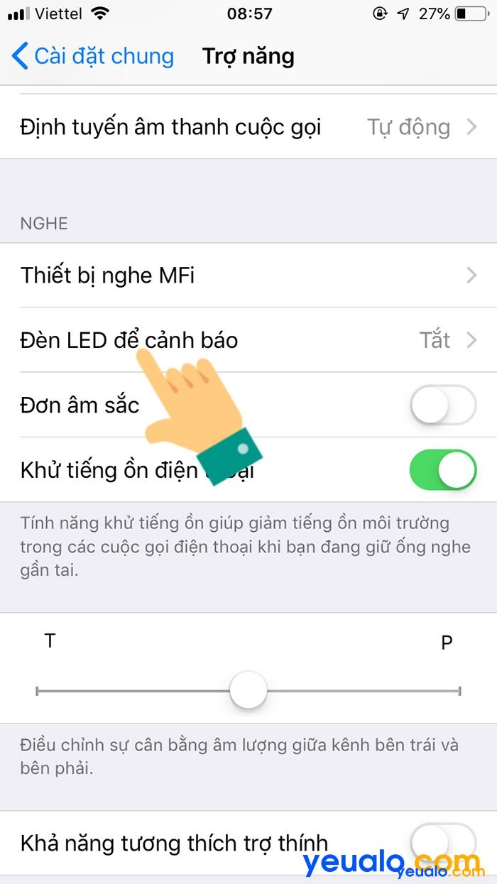 Cách Bật đèn Flash iPhone 6 khi có cuộc gọi đến 4