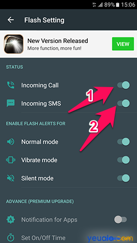 Cach bật đèn flash nháy sáng khi có cuộc gọi tin nhắn đến trên điện thoại Samsung Galaxy 6
