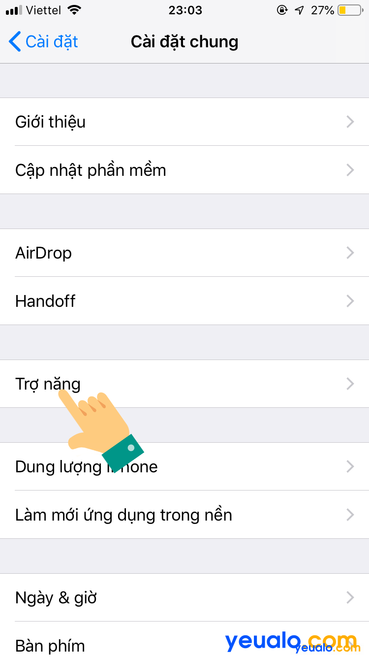 Cách bật nút home ảo iOS 12 3
