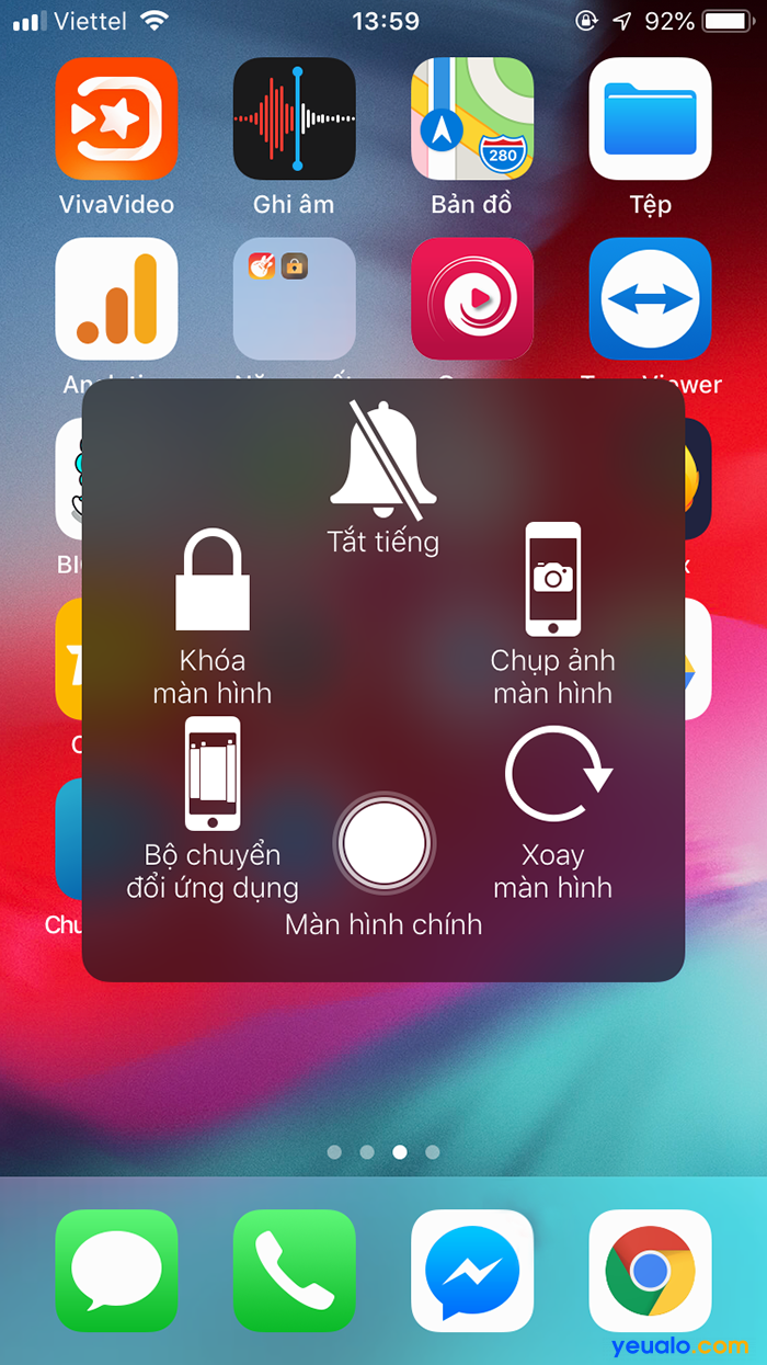 Cách bật nút home ảo trên iPhone Xr Xs Max 6