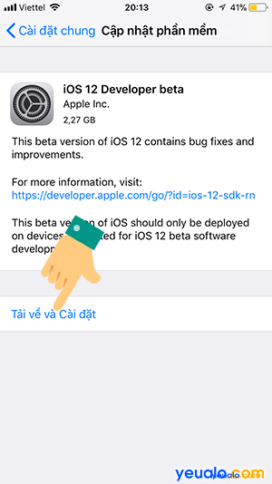 Cách cập nhật iOS 12 cho iPhone 11