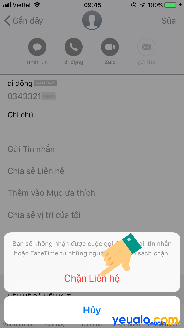 Cách chặn cuộc gọi trên iOS 12 4