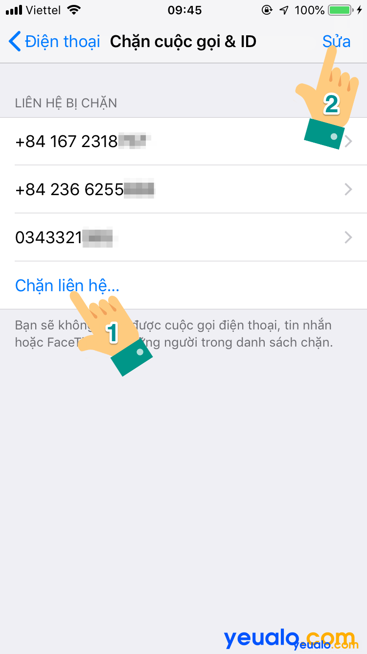 Cách chặn cuộc gọi trên iOS 12 6
