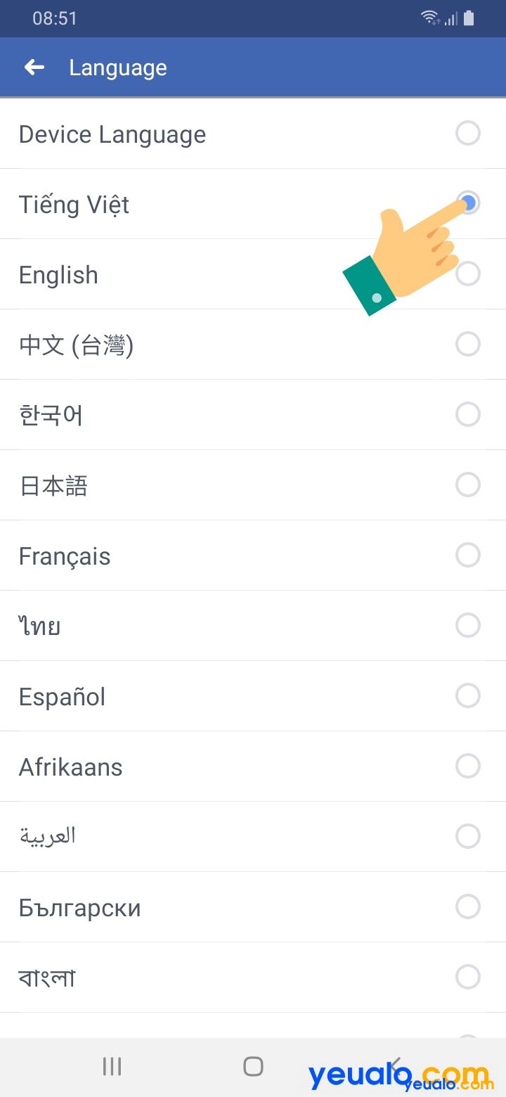 Cách đem Facebook thanh lịch Tiếng Việt bên trên Smartphone 4