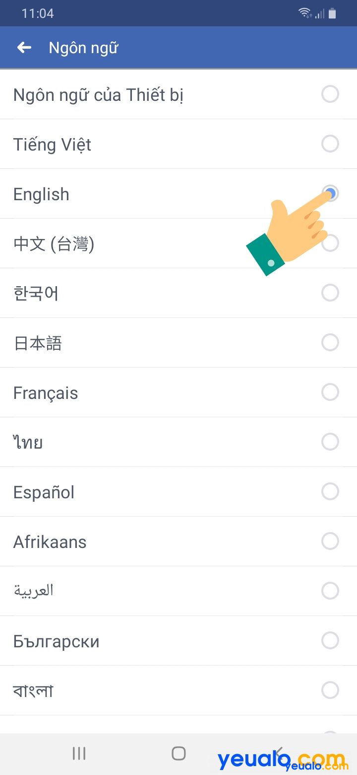 Cách chuyển ngôn ngữ Facebook sang Tiếng Anh 4