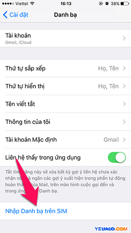 Cách sao chép danh bạ từ Sim sang iPhone 3