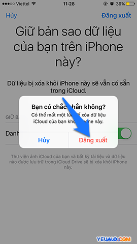 Hướng dẫn cách đăng xuất tài khoản iCloud ra khỏi máy điện thoại iPhone 5