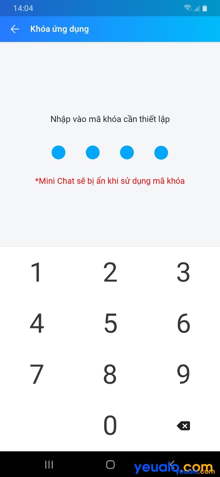 Cách đặt mật khẩu cho Zalo trên Android 4