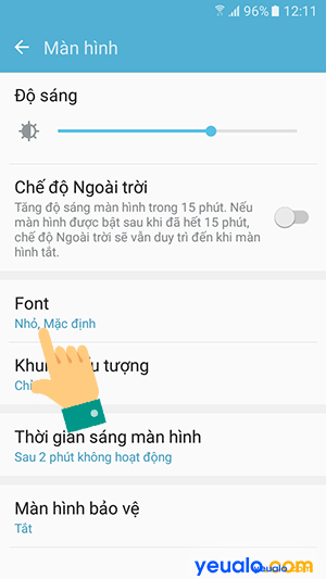 Cách đổi Font chữ trên điện thoại Samsung Galaxy 3