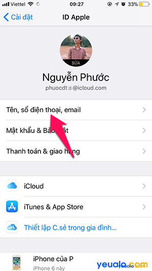 Cách đổi tên iCloud trên iPhone 3