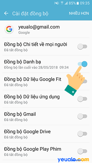 Cách đồng bộ danh bạ từ Gmail về điện thoại Android 10