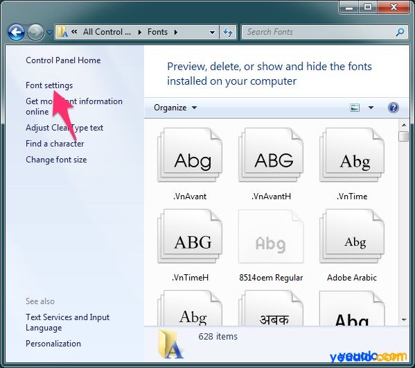 Cách khôi phục Font chữ mặc định của Windows 3