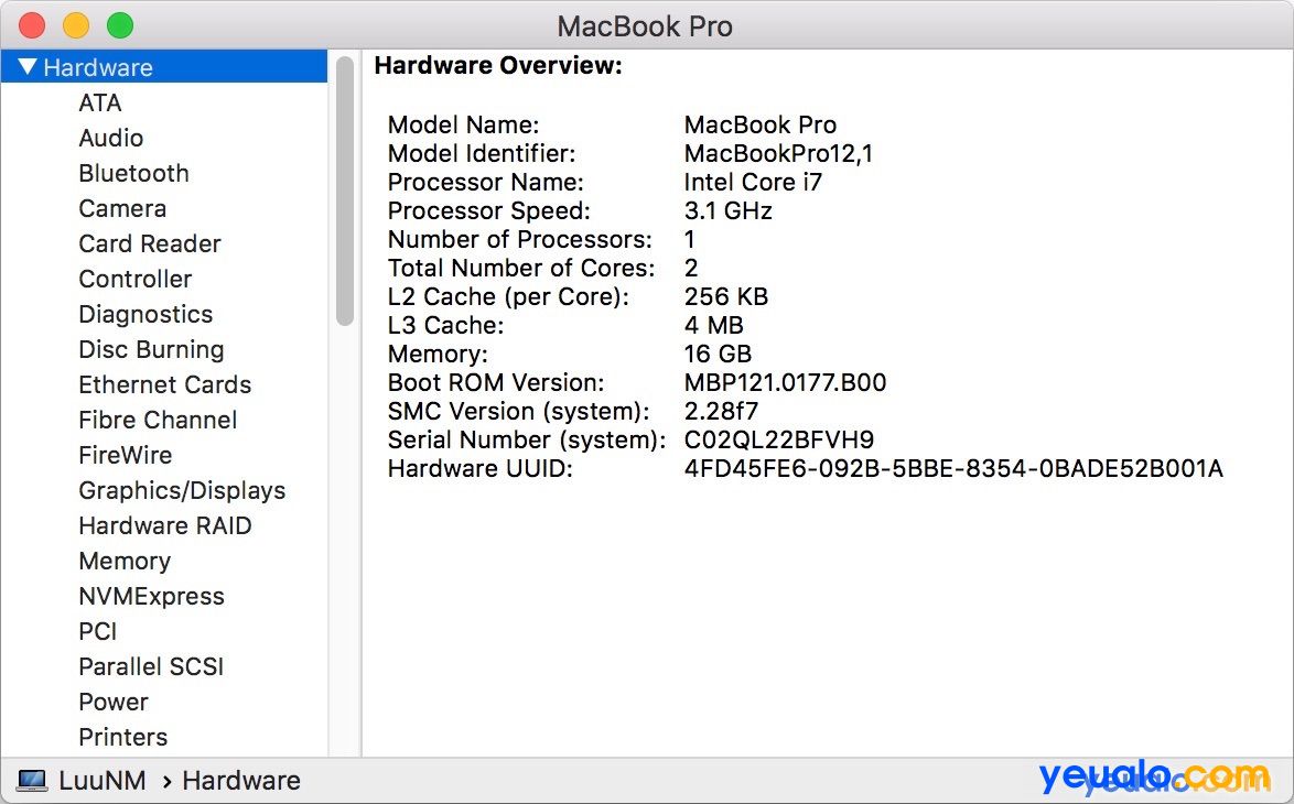 Cách kiểm tra cấu hình Macbook 6