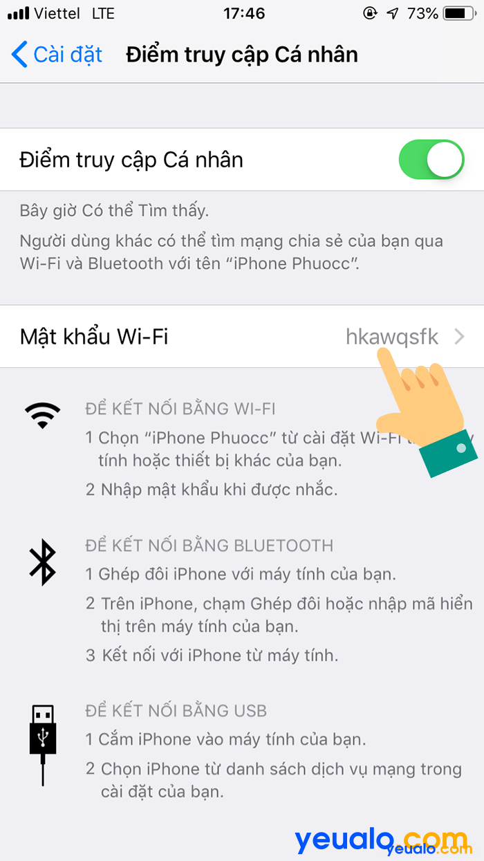 Cách phát Wifi từ iPhone Xs Max 5
