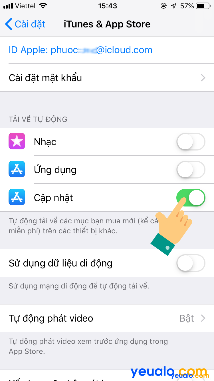 Cách Tắt tự cập nhật ứng dụng trên iOS 12 3