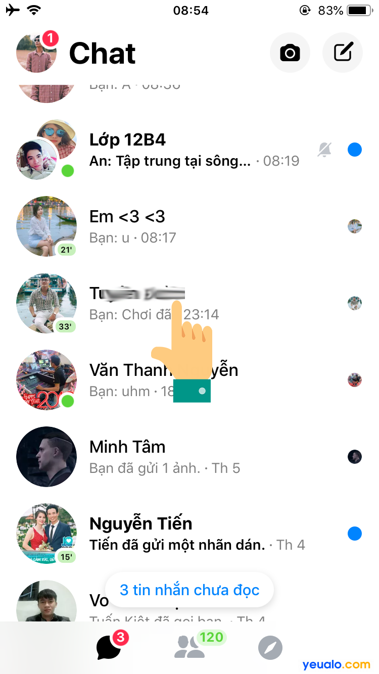 Cách xoá nhiều tin nhắn trên Messenger 1