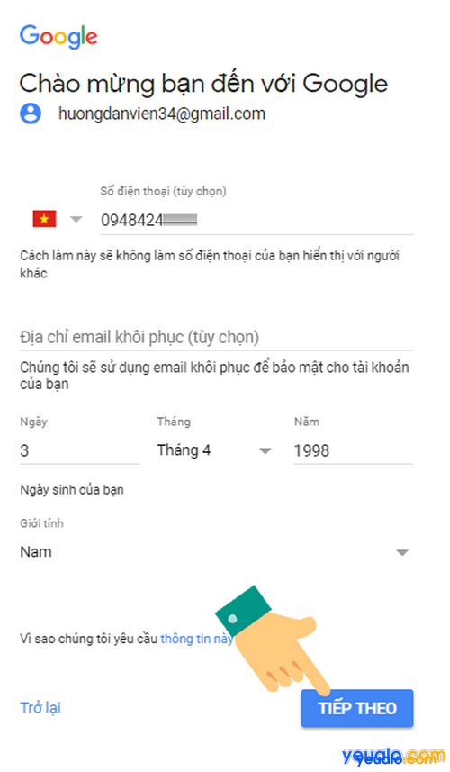 Cách đăng kí Gmail bằng máy tính mới nhất 4