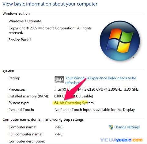 Cách xem máy tính là Windows 32bit hay Windows 64bit 2