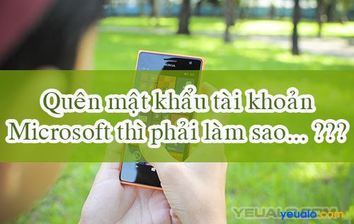 Quên mật khẩu tài khoản Microsoft trên điện thoại Lumia phải làm sao?