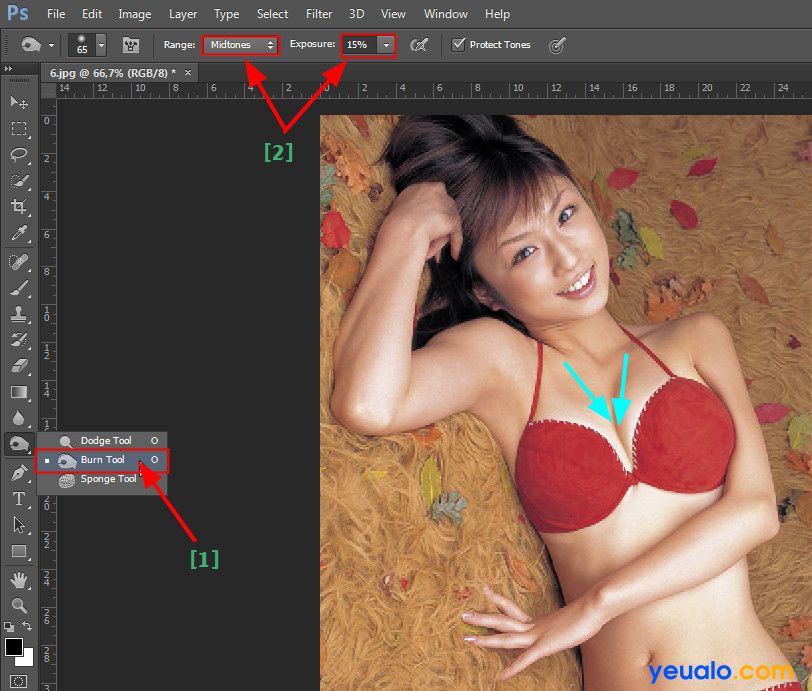 Cách tăng kích thước ngực bằng Photoshop 5