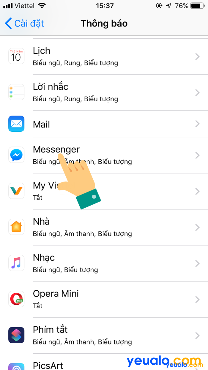 Cách Tắt âm thông báo Messenger trên iPhone 3