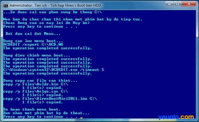 Hướng dẫn tích hợp CD Hiren Boot vào ổ cứng 2