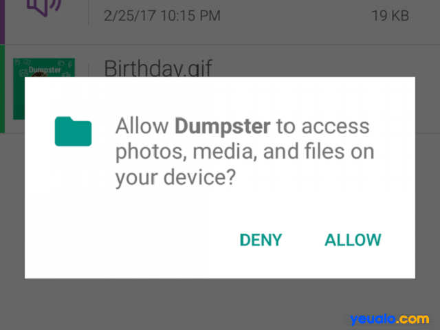 Sử dụng ứng dụng Dumpster