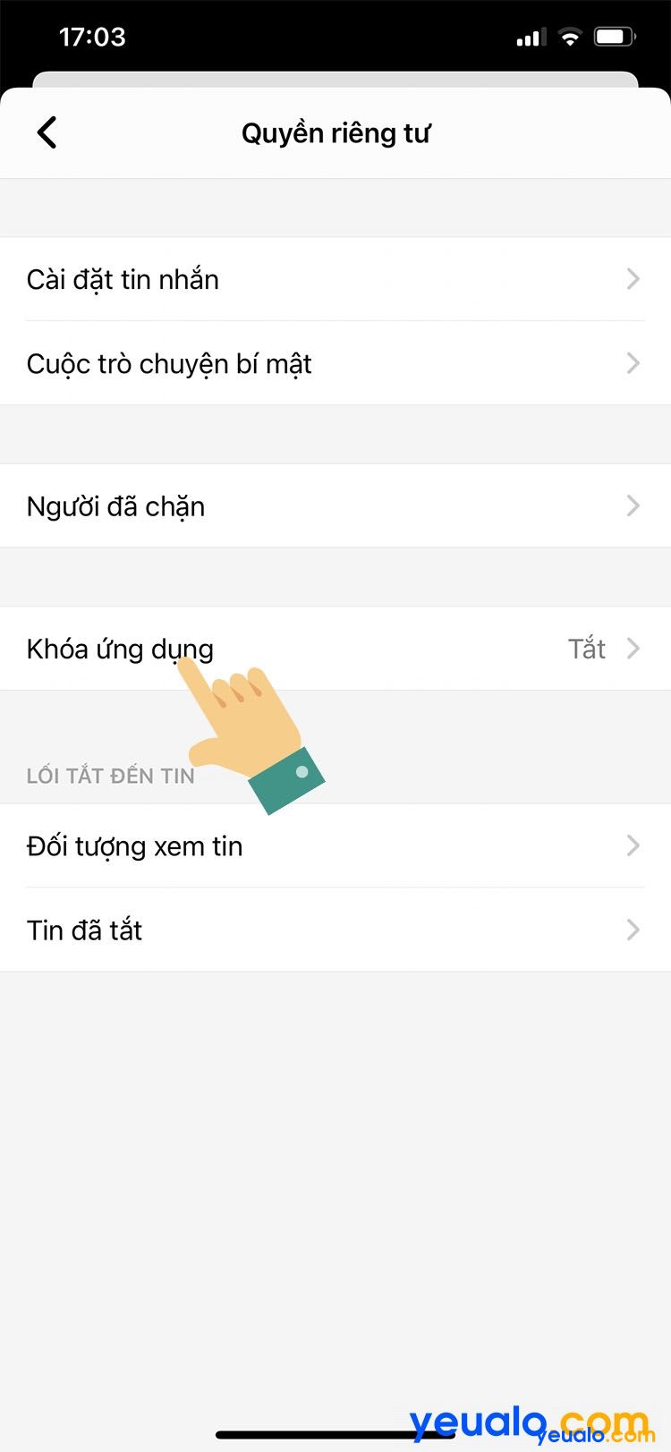 Cách khoá Messenger iPhone bằng Face ID vân tay 4